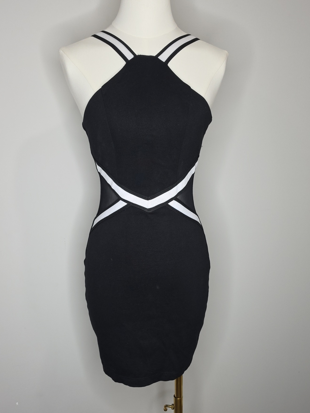 Love Nickie Lew Vintage Bodycon Dress XS Black/White
